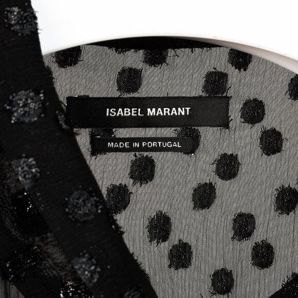 Isabel Marant AW/16 Alba Black Fil Coupé Polka Dot Blouse - Picture 9 of 11